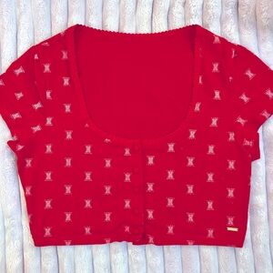 ❤️ Savage X Fenty Red Logo Crop Top – Size M | Excellent Pre-Worn Condition